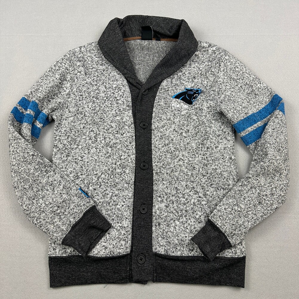Carolina Panthers Cardigan Sweater Women Small Gray Heather Button Up NFL S